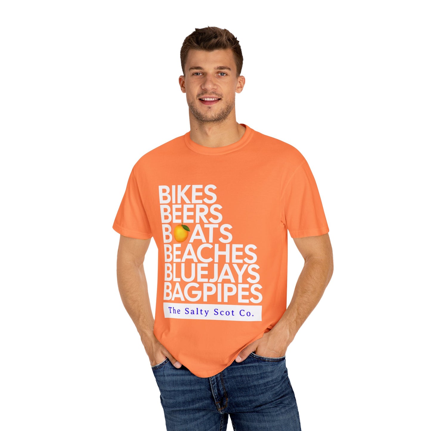 Bikes, Beers, Boats, Beaches, Blue Jays, & Bagpipes Tee - The Salty Scot Collection