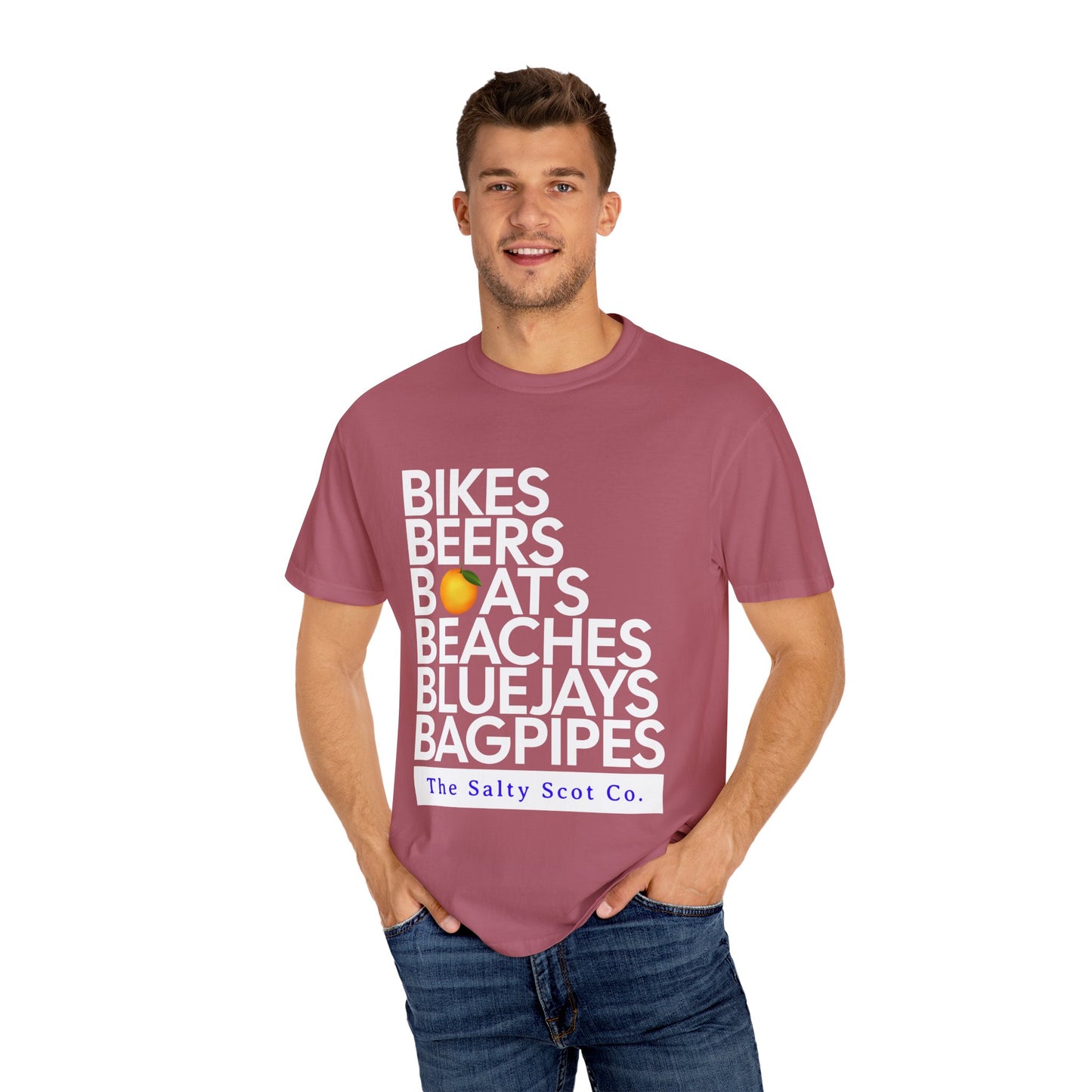 Bikes, Beers, Boats, Beaches, Blue Jays, & Bagpipes Tee - The Salty Scot Collection