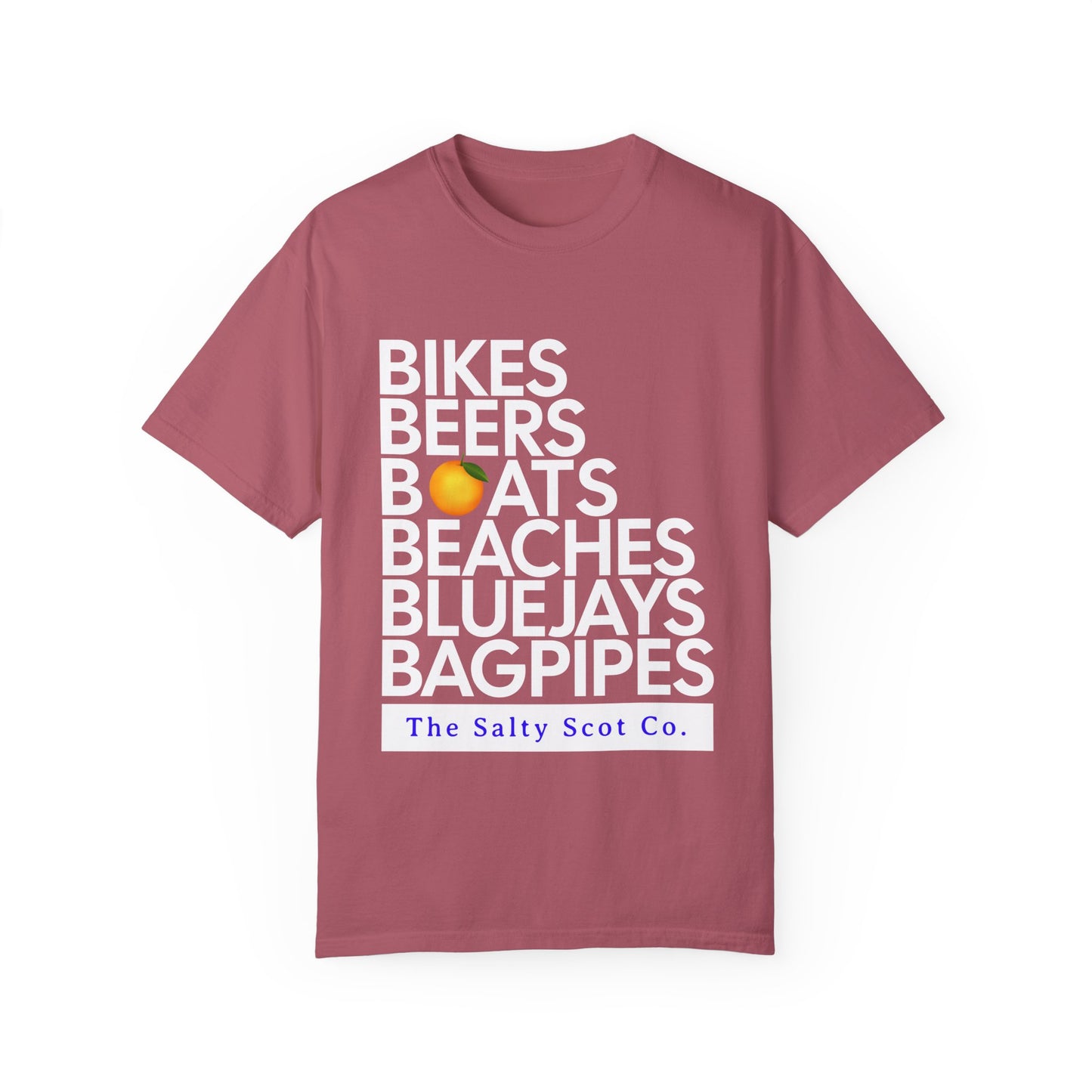 Bikes, Beers, Boats, Beaches, Blue Jays, & Bagpipes Tee - The Salty Scot Collection