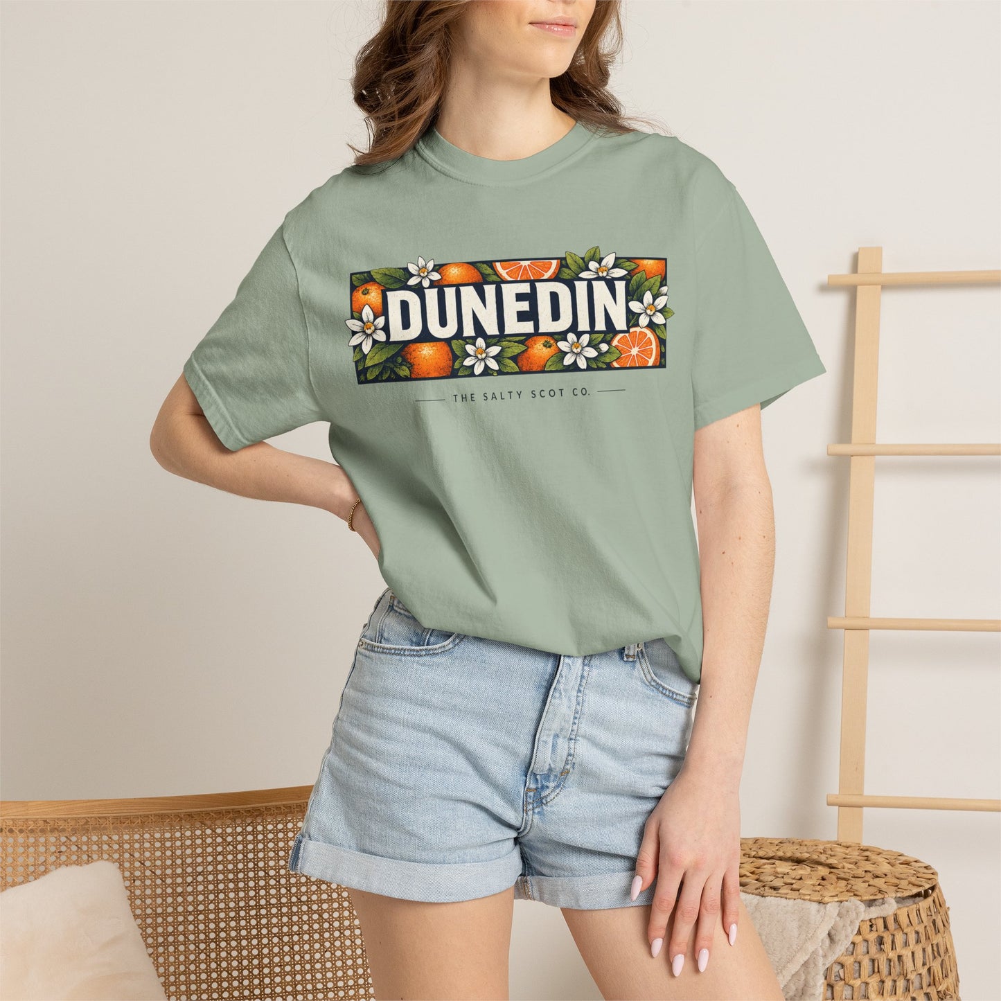 Dunedin Citrus Blossom Tee (Dark) - The Salty Scot Collection