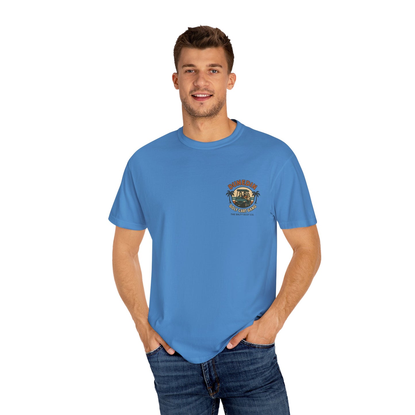 Dunedin Golf Cart Gang Tee – The Salty Scot Collection