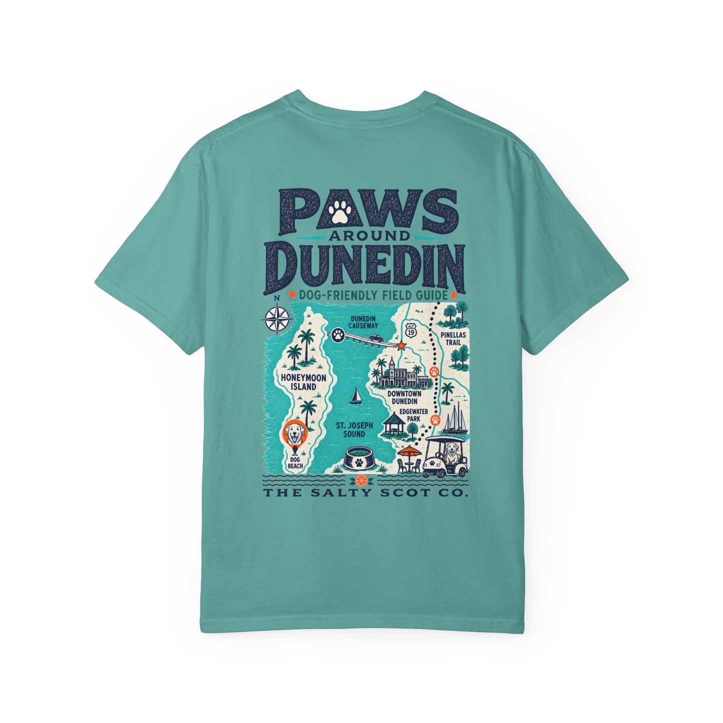 Paws Around Dunedin Dog-Friendly Tee - The Salty Scot Collection
