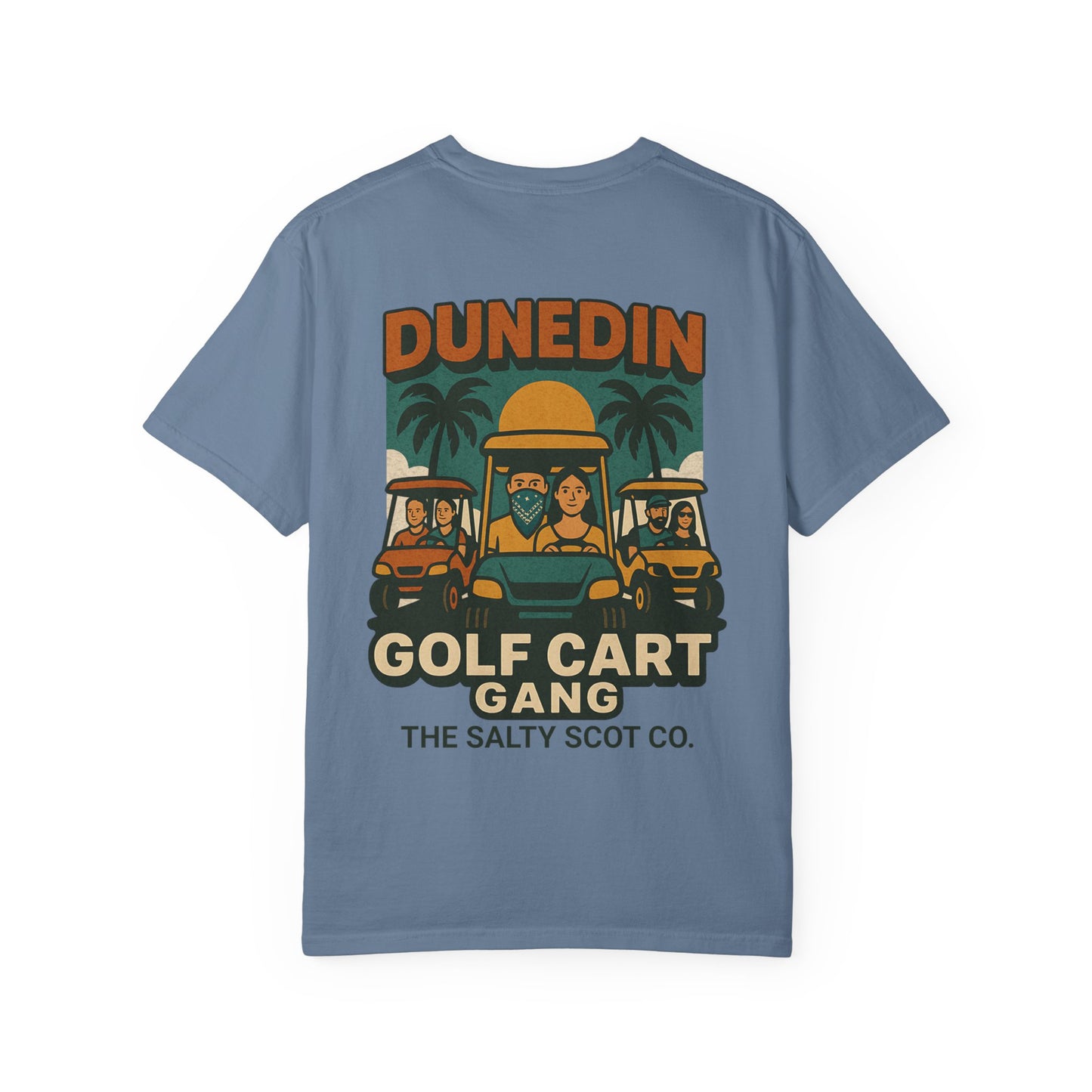 Dunedin Golf Cart Gang Tee – The Salty Scot Collection
