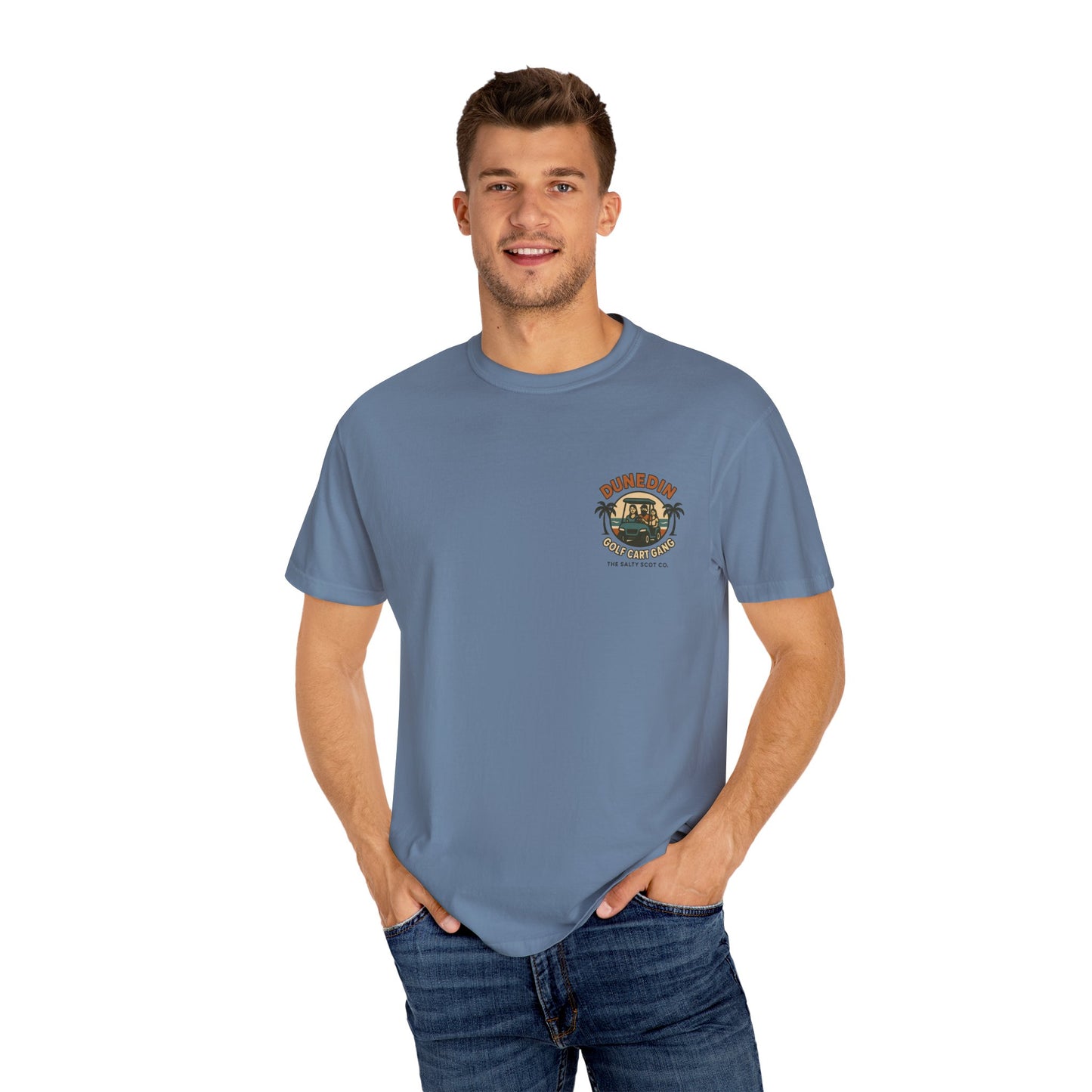 Dunedin Golf Cart Gang Tee – The Salty Scot Collection