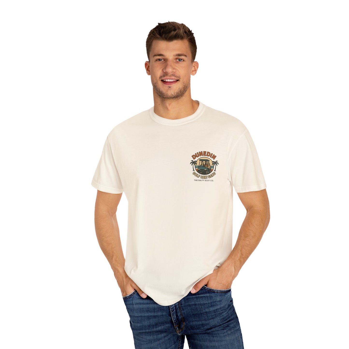 Dunedin Golf Cart Gang Tee – The Salty Scot Collection