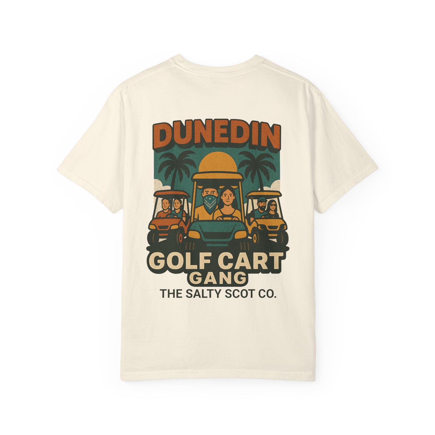 Dunedin Golf Cart Gang Tee – The Salty Scot Collection