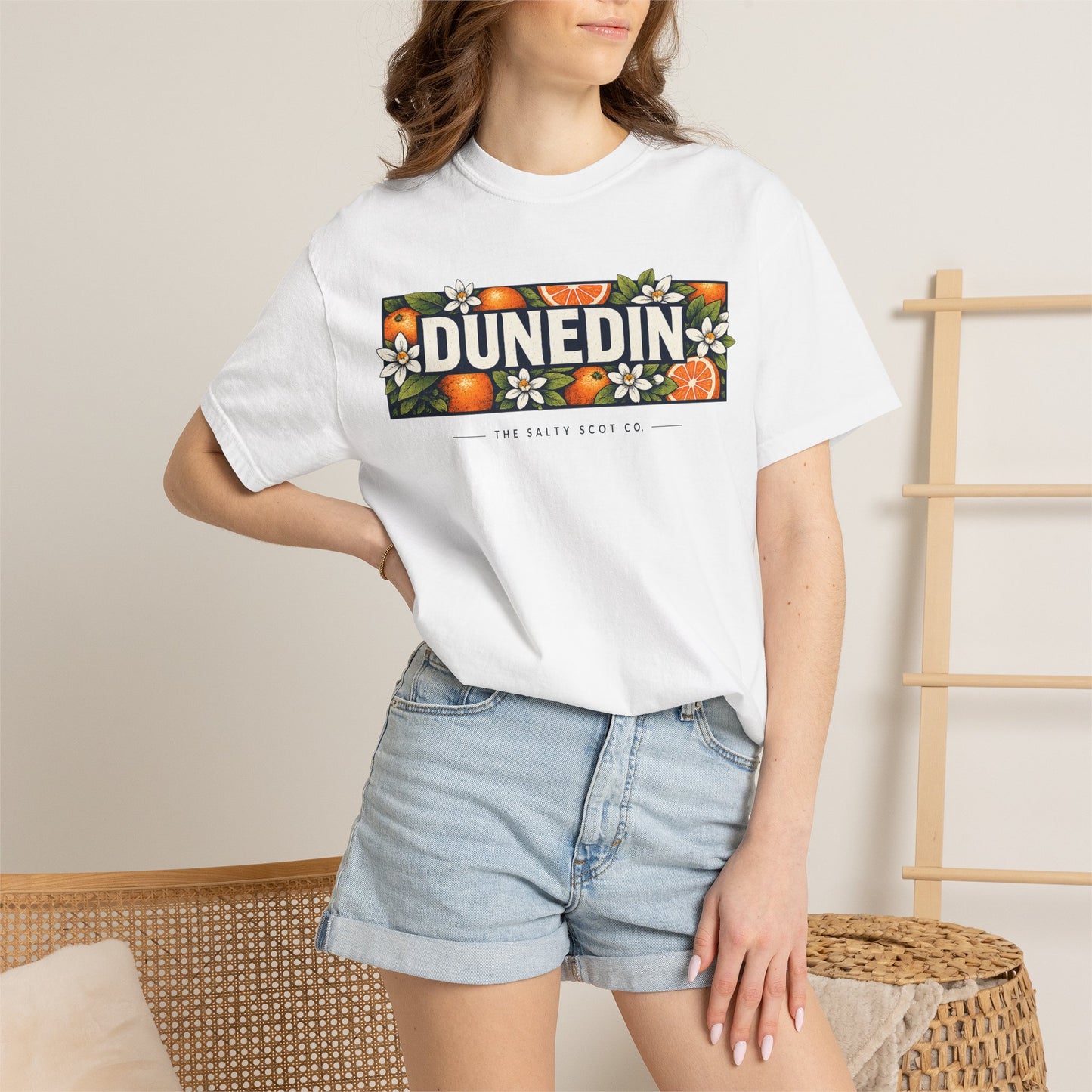 Dunedin Citrus Blossom Tee (Dark) - The Salty Scot Collection