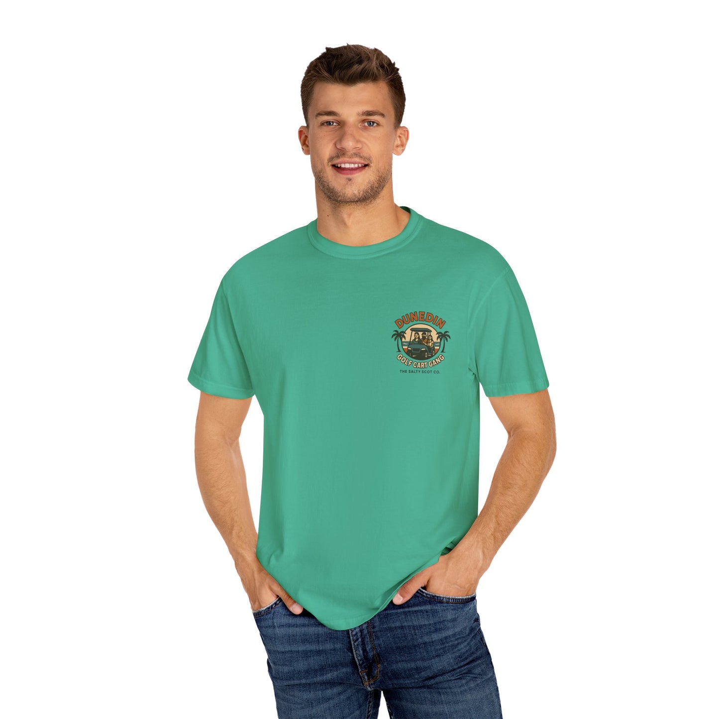 Dunedin Golf Cart Gang Tee – The Salty Scot Collection
