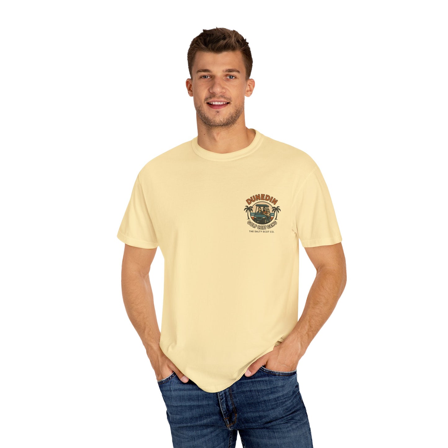 Dunedin Golf Cart Gang Tee – The Salty Scot Collection