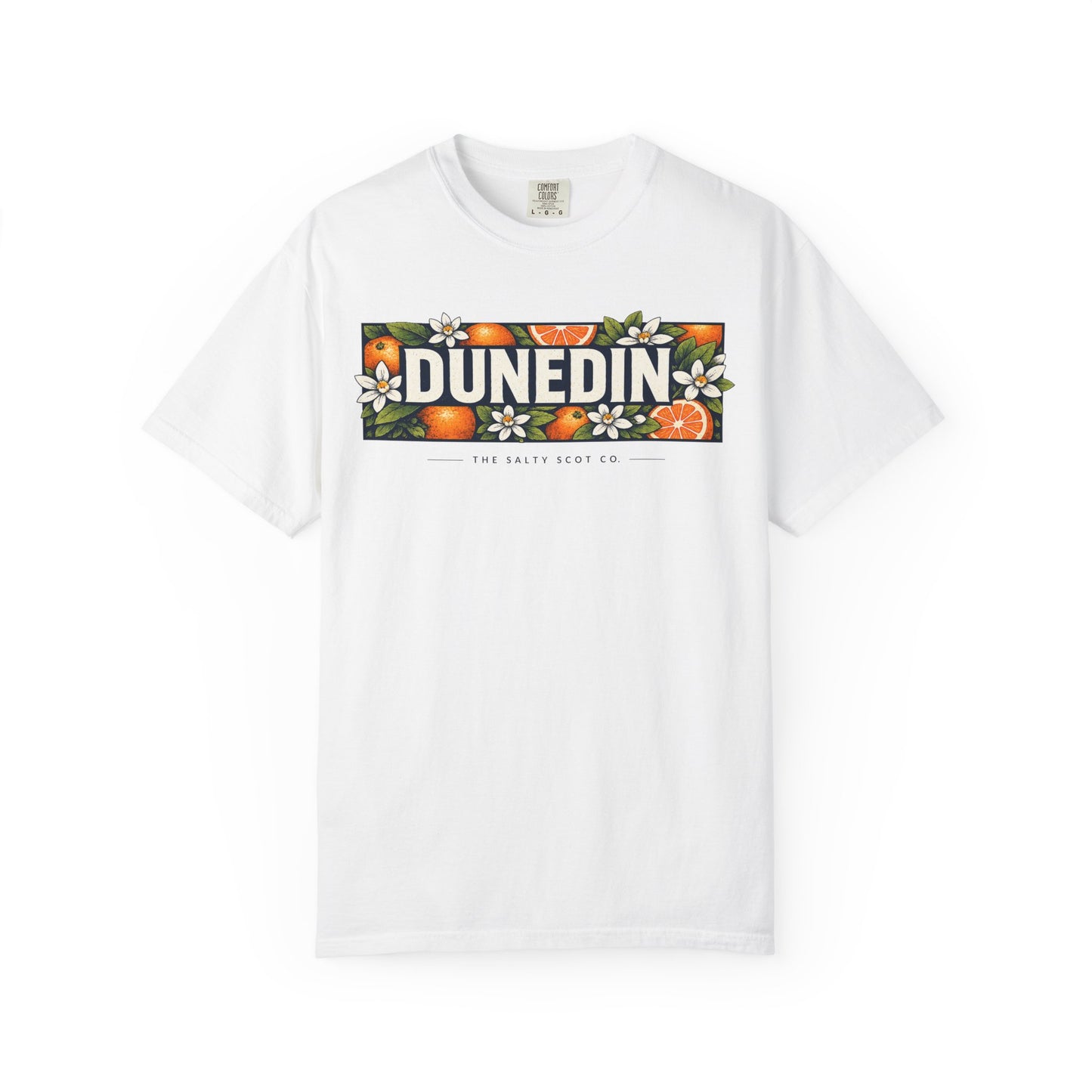 Dunedin Citrus Blossom Tee (Dark) - The Salty Scot Collection